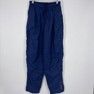 Vintage Nike Windbreaker Pants Boys L 12-14  Blue Lined Logo Zip Pocket Y2K